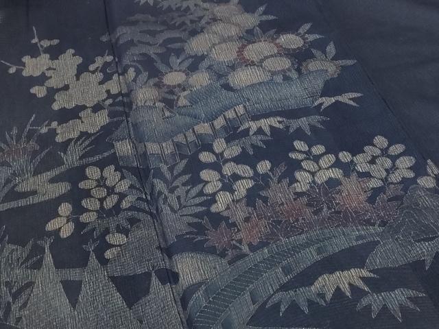 平和屋着物▽訪問着 無双 紗袷 紗×紗 風景花文 正絹 逸品 AABI0224st