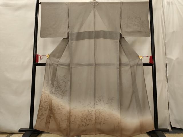 平和屋着物▽訪問着 無双 紗袷 紗×絽 草花文 暈し染め 正絹 逸品 AABI0226st