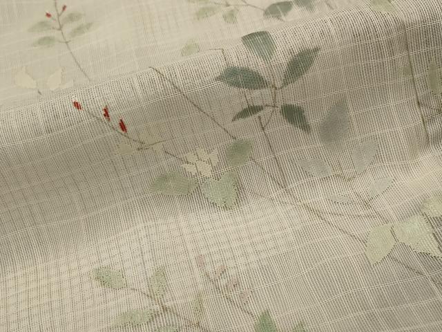 平和屋着物▽訪問着 無双 紗袷 紗×紗 枝葉文 正絹 逸品 AABI0228st