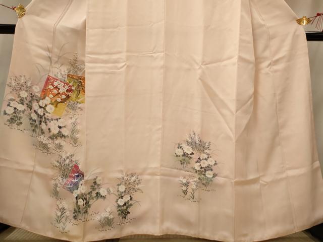平和屋着物■訪問着 手描き 色紙飛鶴花文 暈し染め 金彩 正絹 逸品 AABI0231st