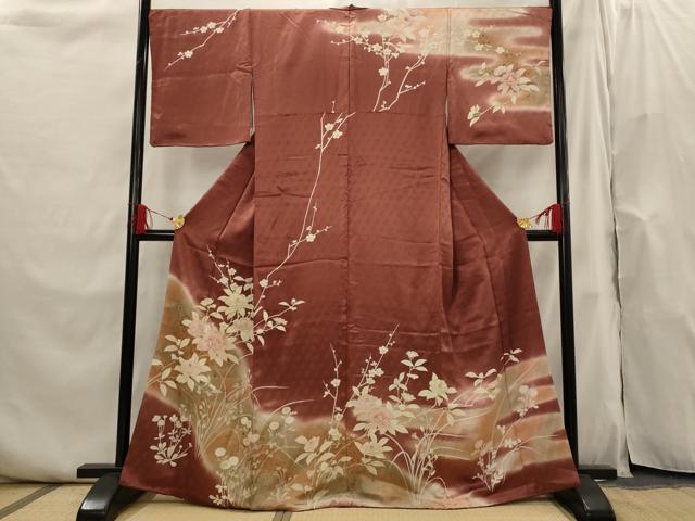 平和屋着物■訪問着 刺繍 草花文 暈し染め 金彩 正絹 逸品 AABI0256st