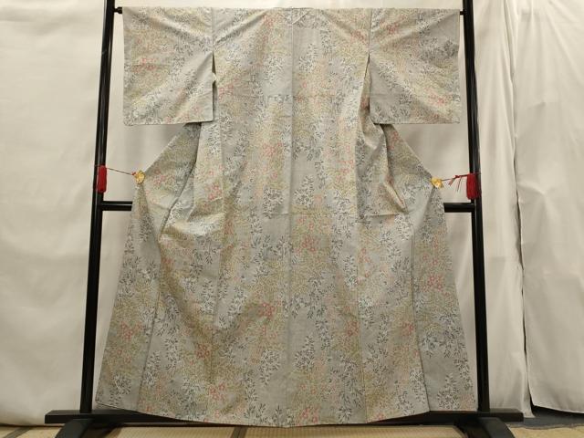 平和屋着物■上質な紬 草花文 正絹 逸品 未使用 AABI0266st