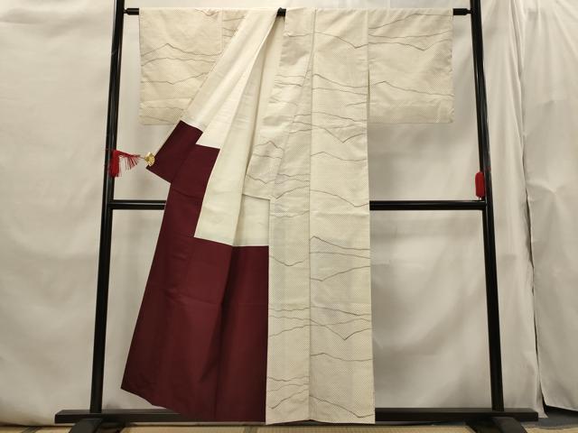 平和屋着物■上質な紬 十字絣 正絹 逸品 AABI0271st