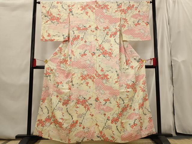 平和屋着物■上質な小紋 枝梅文 金彩 大丸扱い 正絹 逸品 AABI0282st
