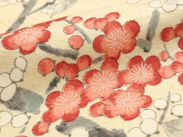 平和屋着物■上質な小紋 枝梅文 金彩 大丸扱い 正絹 逸品 AABI0282st