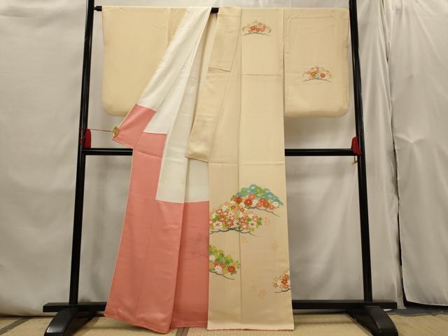 平和屋着物■訪問着 友禅 花松文 正絹 逸品 AABI0287st