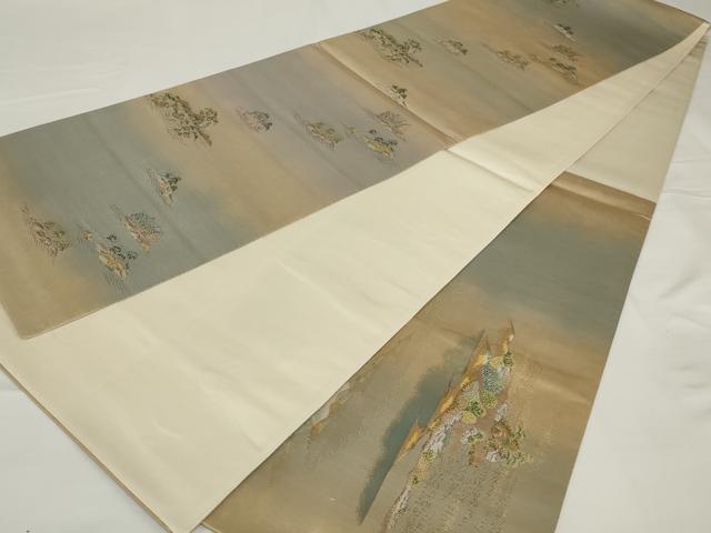 平和屋着物◎太鼓柄袋帯 唐織 九百錦 日本三大名所 引箔 正絹 逸品 AABI0326ou