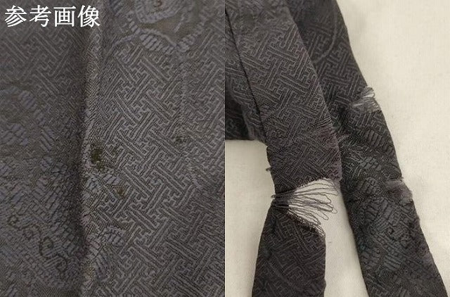 平和屋本店▼脚絆 紗綾形花地紋 褐色地 法衣 寺院 仏具 仏教 僧侶 神職 装束 AABI0407ja