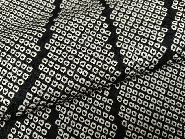 平和屋着物●上質な小紋 総絞り 黒地 正絹 逸品 未使用 AABI0445ph