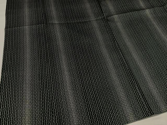 平和屋着物●上質な小紋 間道 黒地 正絹 逸品 AABI0447ph