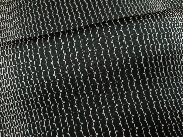 平和屋着物●上質な小紋 間道 黒地 正絹 逸品 AABI0447ph