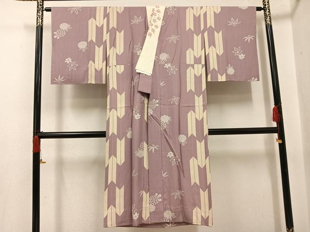 平和屋着物●長襦袢 無双仕立て 草花文 やまと誂製 半衿刺繍 正絹 逸品 AABI0448ph