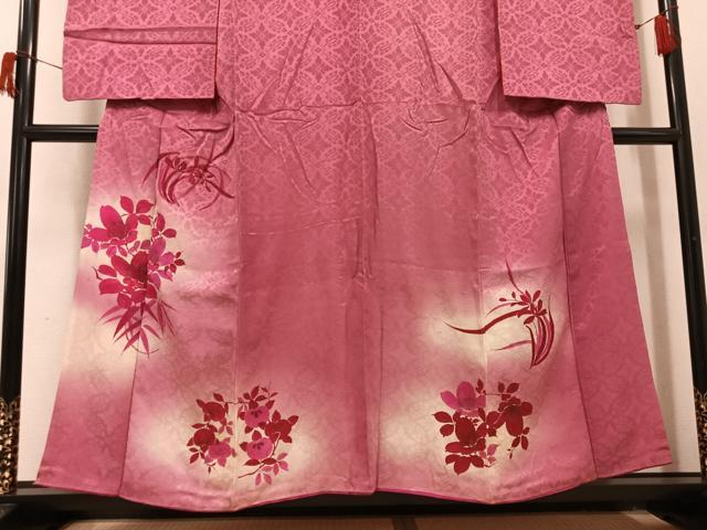 平和屋本店●アンティーク 大正ロマン 小振袖 二尺袖 草花文 暈し染め 正絹 逸品 AABI0453ph