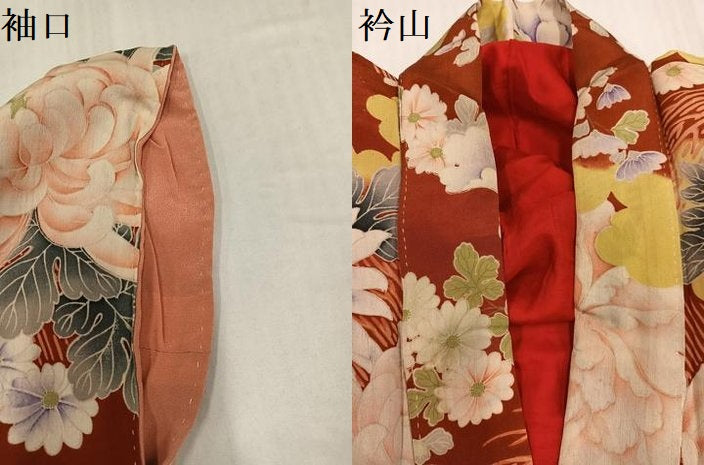 平和屋着物●アンティーク 大正ロマン 小紋 草花文 正絹 逸品 AABI0454ph
