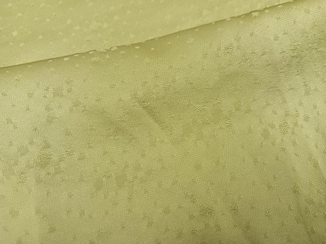 平和屋着物●上質な色無地 紋意匠 枯草色 正絹 逸品 AABI0455ph