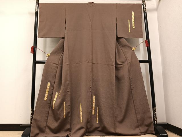平和屋着物●訪問着 刺繍 短冊花文 金彩 正絹 逸品 未使用 AABI0457ph
