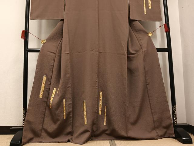 平和屋着物●訪問着 刺繍 短冊花文 金彩 正絹 逸品 未使用 AABI0457ph