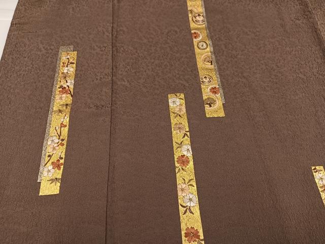 平和屋着物●訪問着 刺繍 短冊花文 金彩 正絹 逸品 未使用 AABI0457ph