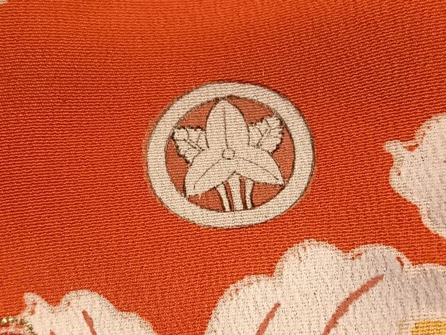 平和屋本店●アンティーク 大正ロマン 振袖 駒刺繍 地紙草花文 黒地 金銀彩 正絹 逸品 AABI0462ph