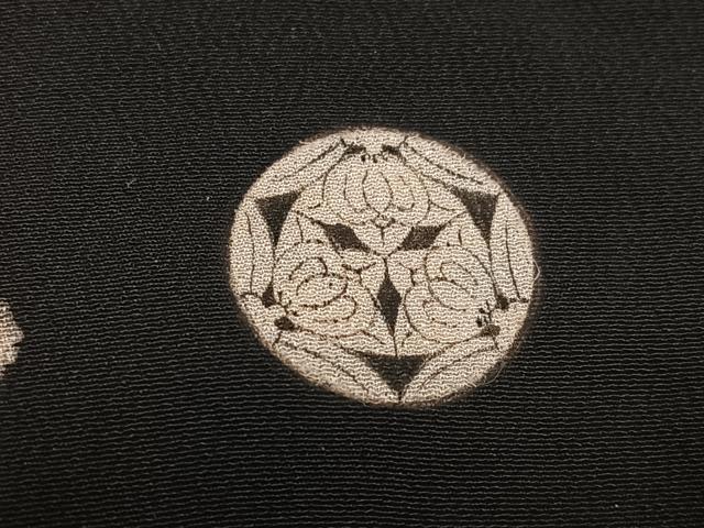 平和屋本店●アンティーク 大正ロマン 振袖 駒刺繍 群れ鶴風景草花舟宝尽くし 黒地 金彩 正絹 逸品 AABI0465ph