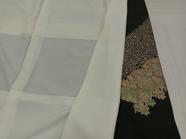 平和屋着物●豪華黒留袖 草花丸文 金彩 正絹 逸品 AABI0469ph