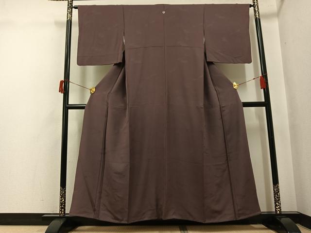 平和屋着物●上質な色無地 赤褐色 正絹 逸品 AABI0473ph