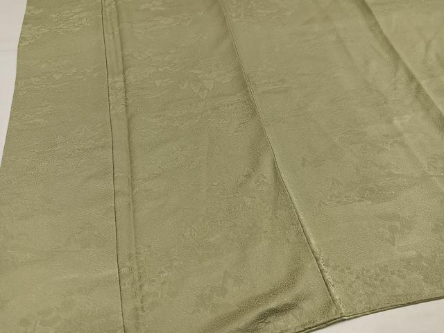 平和屋着物●上質な色無地 作家物 祐斎 白梅染 風景樹林文 蒸栗色 正絹 逸品 AABI0474ph