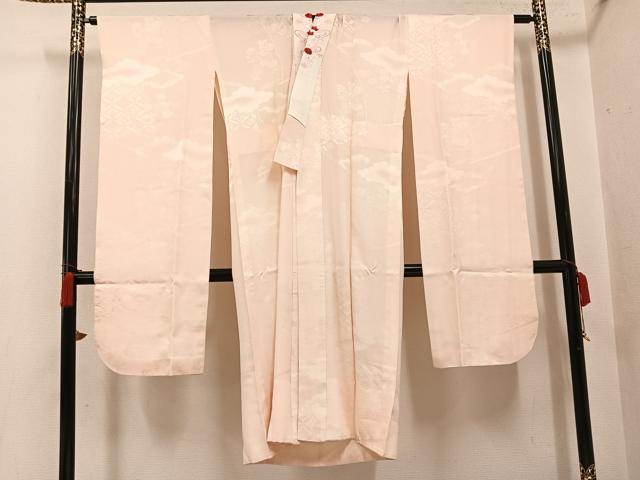 平和屋着物●長襦袢　無双仕立て　地紋起こし　花地紋　正絹　逸品　未使用　AABH4154ph 平和屋着物○振袖用長襦袢 無双仕立て 花地紋 半衿刺繍 正絹 逸品
