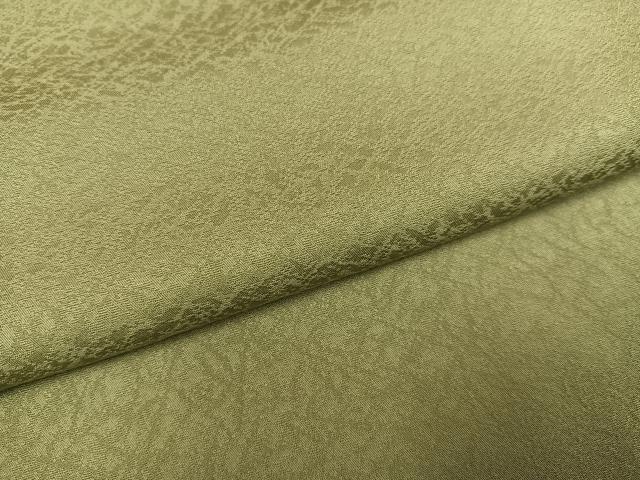 平和屋着物●上質な色無地 作家物 泥草木染 紋意匠 黄海松茶色 正絹 逸品 AABI0486ph