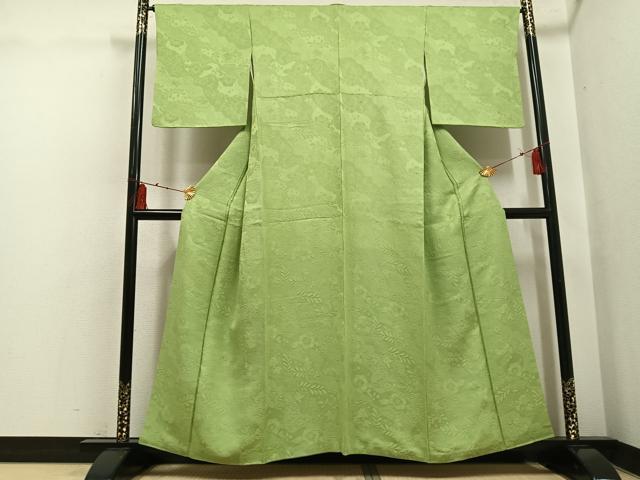 平和屋着物●上質な色無地 辻が花地紋 黄朽葉色 正絹 逸品 AABI0490ph