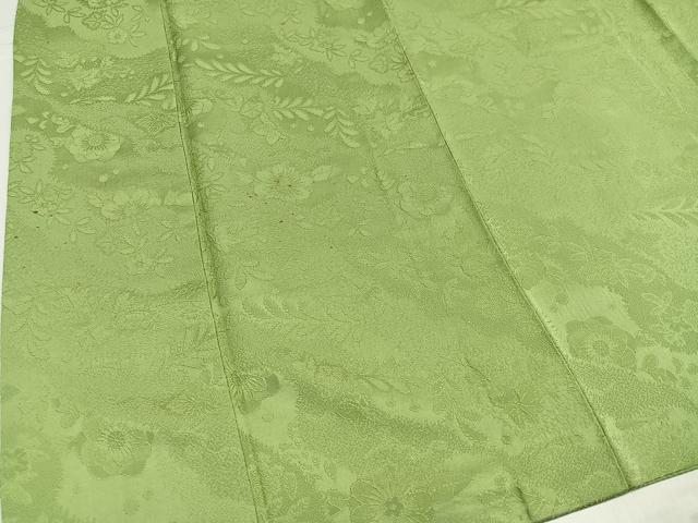 平和屋着物●上質な色無地 辻が花地紋 黄朽葉色 正絹 逸品 AABI0490ph
