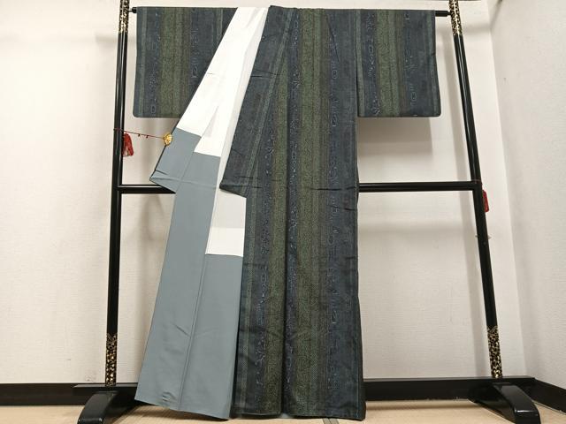 平和屋着物●本場大島紬 染大島 鳥獣花間道 さつま染織 証紙付き 正絹 逸品 AABI0492ph