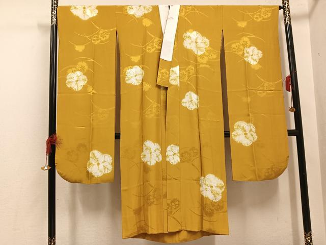 平和屋着物●振袖用長襦袢 無双仕立て 絞り 舞花文 半衿刺繍 正絹 逸品 AABI0495ph