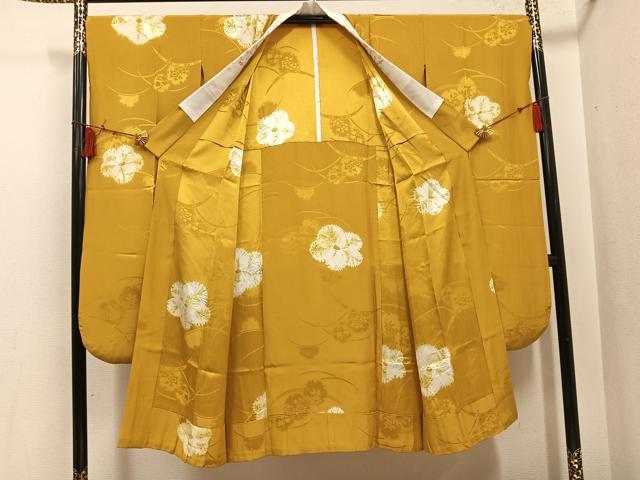 平和屋着物●振袖用長襦袢 無双仕立て 絞り 舞花文 半衿刺繍 正絹 逸品 AABI0495ph