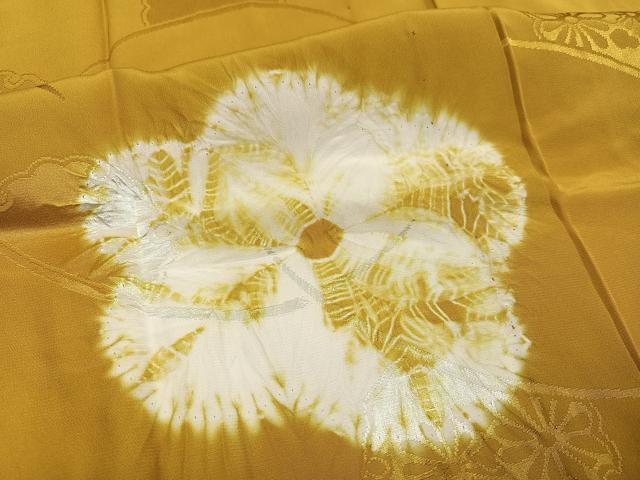 平和屋着物●振袖用長襦袢 無双仕立て 絞り 舞花文 半衿刺繍 正絹 逸品 AABI0495ph
