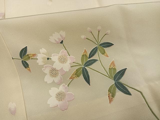 平和屋着物●長襦袢 無双仕立て 枝桜 やまと誂製 正絹 逸品 AABI0496ph