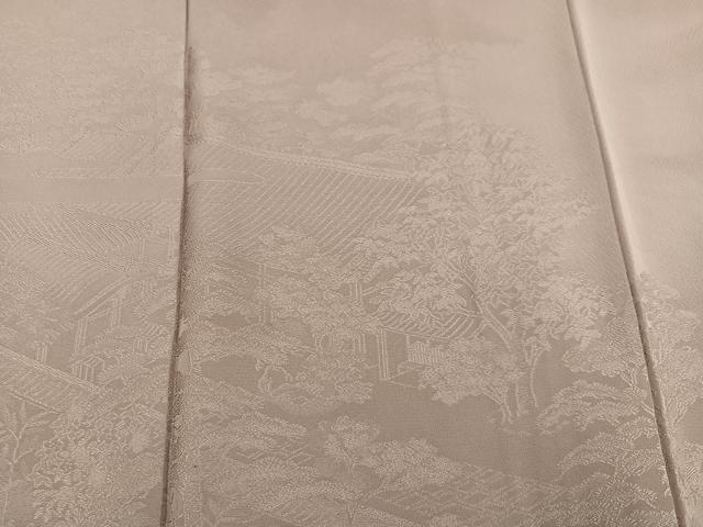 平和屋着物●豪華色留袖 南禅寺 色無地 風景樹林文 枯野色 正絹 逸品 未使用 AABI0501ph