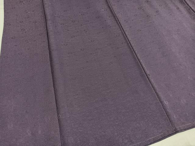 平和屋着物●上質な色無地 花地紋 葡萄鼠色 正絹 逸品 AABI0502ph