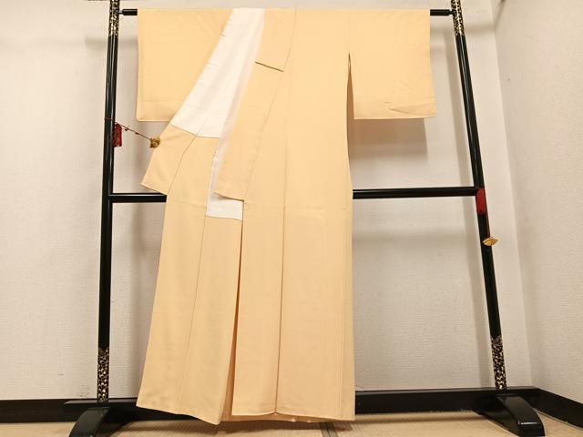 平和屋着物●上質な色無地 蜂蜜色 正絹 逸品 AABI0507ph
