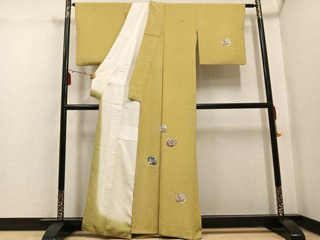 平和屋着物●訪問着 友禅 作家物 遠峰聖明 貝合わせ人物文 金彩 正絹 逸品 AABI0511ph
