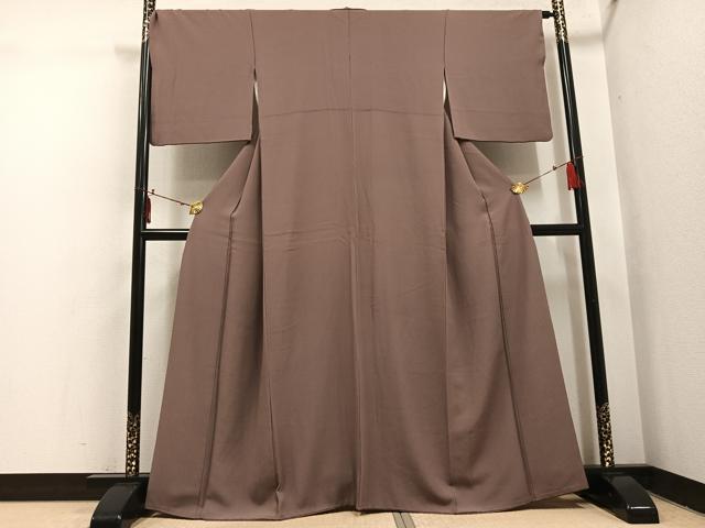 平和屋着物●上質な色無地 宗伝唐茶色 正絹 逸品 AABI0514ph