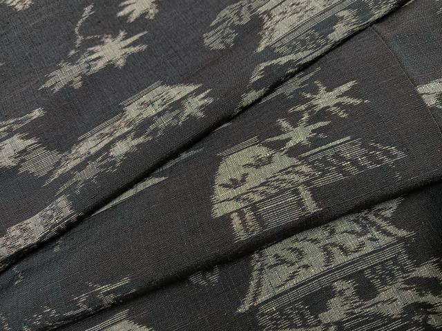 平和屋着物●上質な紬 風景草木文 正絹 逸品 AABI0518ph