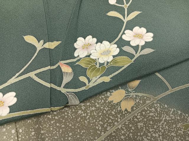 平和屋着物●訪問着 友禅 作家物 枝花文 暈し染め 正絹 逸品 AABI0521ph