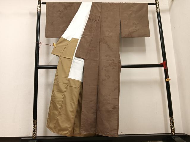 平和屋着物●お召 楓文 正絹 逸品 AABI0522ph