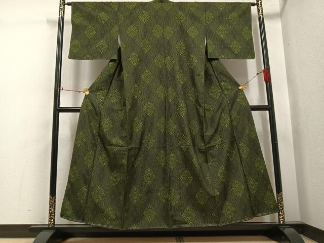 平和屋着物●本場大島紬 割込み絣 花尽くし 正絹 逸品 未使用 AABI0523ph