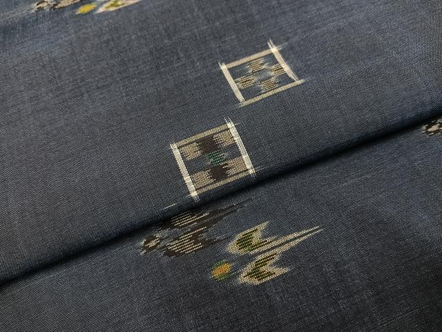 平和屋着物●本場琉球絣 紬 正絹 逸品 未使用 AABI0526ph