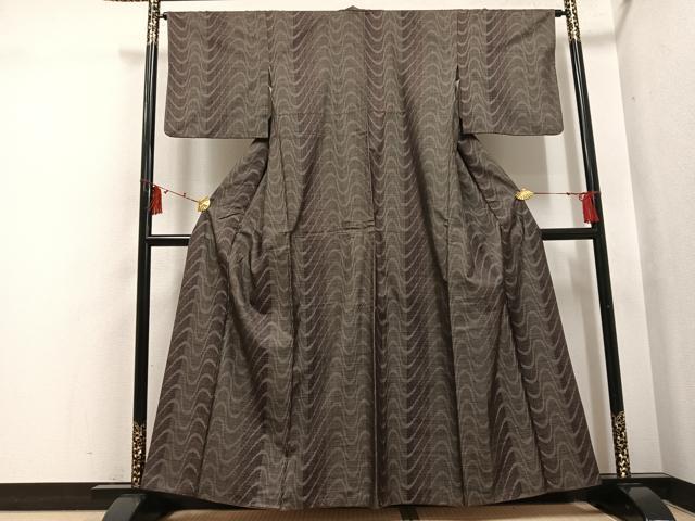 平和屋着物●本場大島紬 カタス7マルキ 間道 正絹 逸品 AABI0528ph