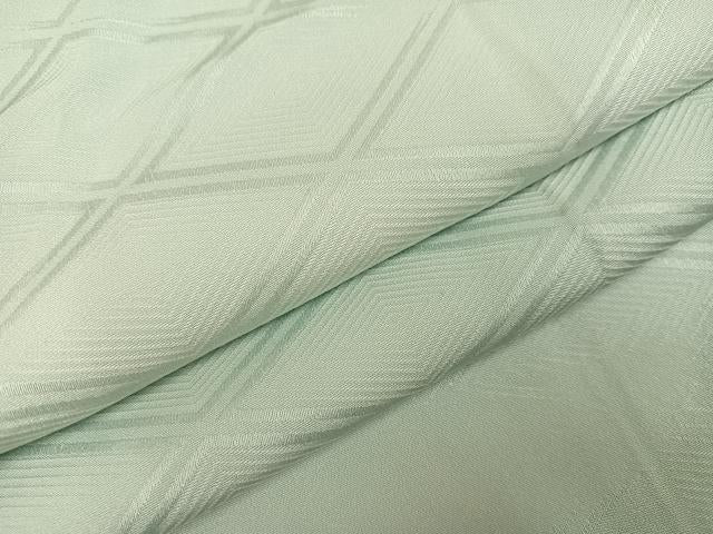 平和屋着物●上質な色無地 入子菱地紋 柳鼠色 正絹 逸品 AABI0537ph