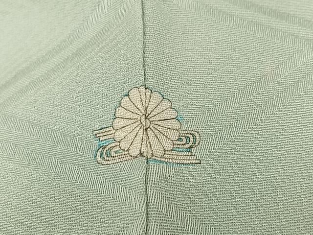 平和屋着物●上質な色無地 入子菱地紋 柳鼠色 正絹 逸品 AABI0537ph
