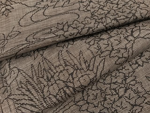 平和屋着物●本場大島紬 カタス9マルキ 流水草花文 正絹 逸品 AABI0540ph